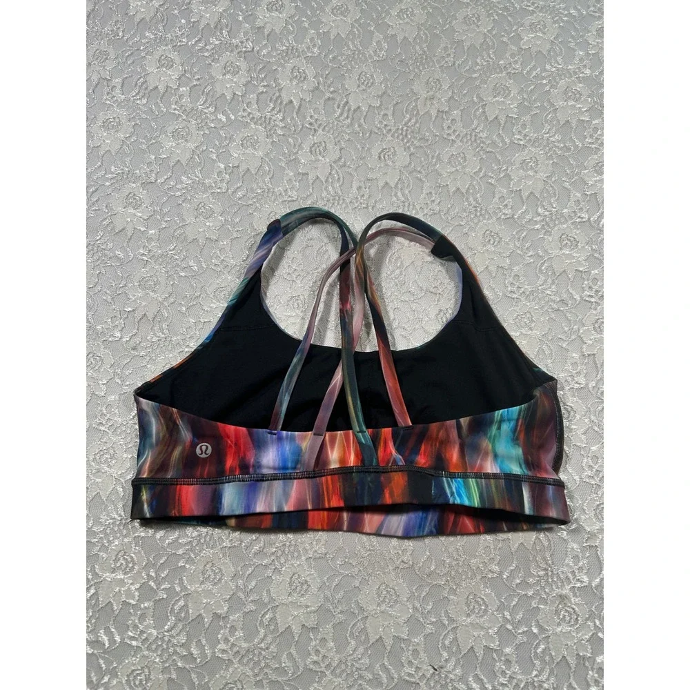Lululemon Energy Bra Medium Support Chroma Fusion 12 Workout Gym Eclectic Yoga